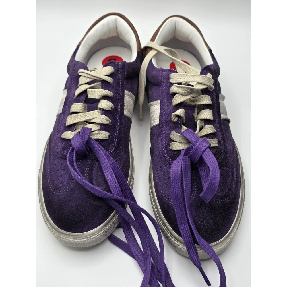 Greats Suede Charlies Sneakers Purple And White Size 6‎